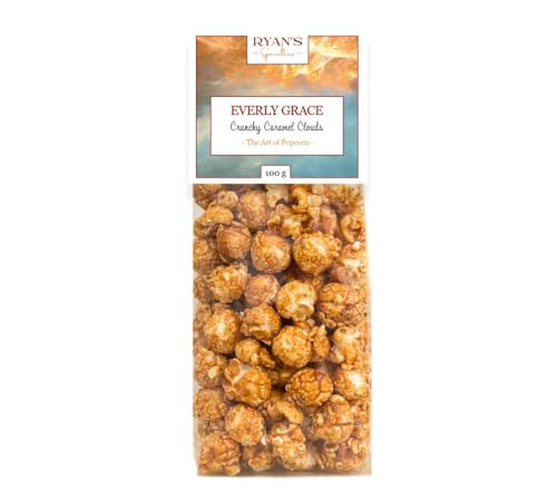Everly Grace Popcorn – Crunchy Caramel Clouds, 100 g – Karamell-Popcorn-Tüten mit knusprigem Biss aus unserer Manufaktur in Augsburg, Deutschland von Everly Grace