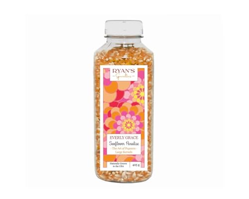 Everly Grace Gourmet-Popcornmais - Sunflower Paradise (425 g Flasche), Strahlend gelber Popcornmais für luftiges Popcorn, Perfekt für süße & herzhafte Kreationen, US-Import mit hochwertiger Qualität von Everly Grace