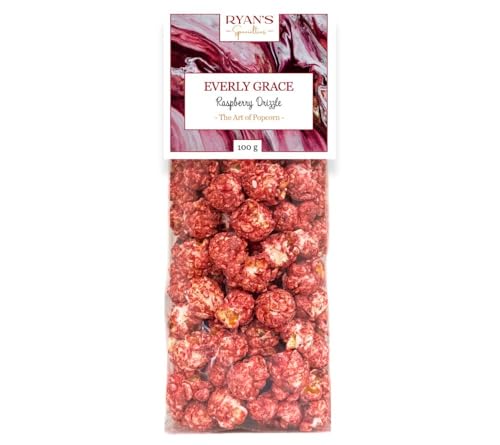 Everly Grace Popcorn – Raspberry Drizzle, 100 g – Popcorn-Tüten mit fruchtiger Himbeere aus unserer Manufaktur in Augsburg, Deutschland von Everly Grace