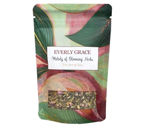 Everly Grace Melody of Blooming Herbs – Bio-Kräutertee ohne Koffein, 40 g – Mit Fenchel, Kamille, Krauseminze und Rosenblüten – Handgefertigt in kleinen Chargen in Augsburg von Everly Grace