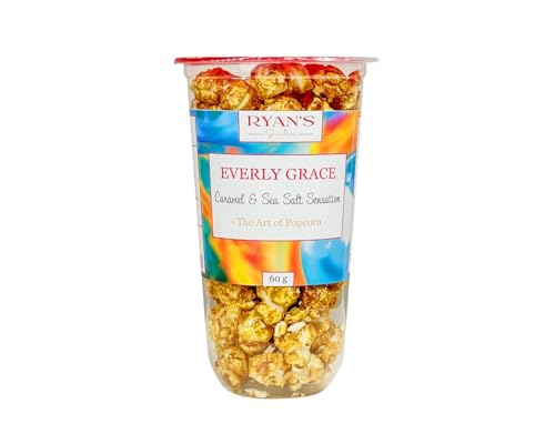 Everly Grace Popcorn – Caramel & Sea Salt Sensation, 60 g – Popcornbecher mit Karamell und Meersalz aus unserer Manufaktur in Augsburg, Deutschland von Everly Grace