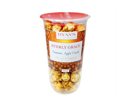 Everly Grace Popcorn – Cinnamon Apple Crunch, 60 g – Popcornbecher mit Äpfeln und Zimt aus unserer Manufaktur in Augsburg von Everly Grace