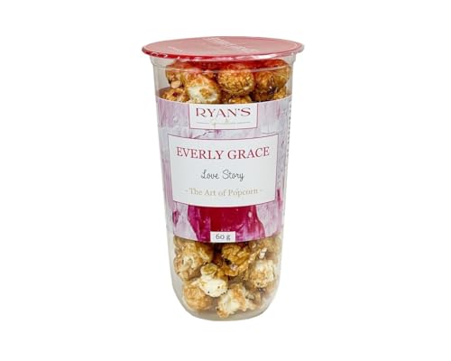 Everly Grace Popcorn – Love Story, 60 g – Popcornbecher mit Mandeln, Bourbon Vanille und Rosenblüten, handgemacht in Deutschland von Everly Grace