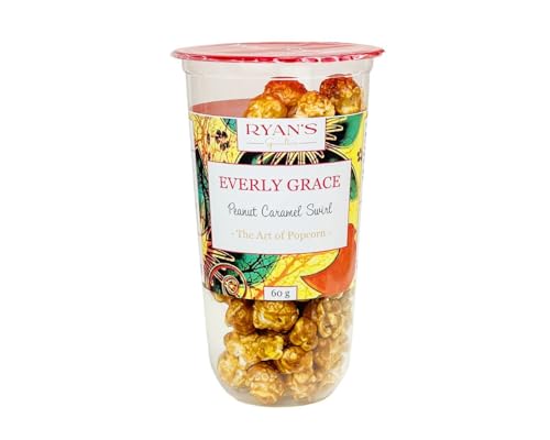 Everly Grace Popcorn – Peanut Caramel Swirl, 60 g – Popcornbecher - Karamellpopcorn mit Erdnussbutter, Made in Germany von Everly Grace