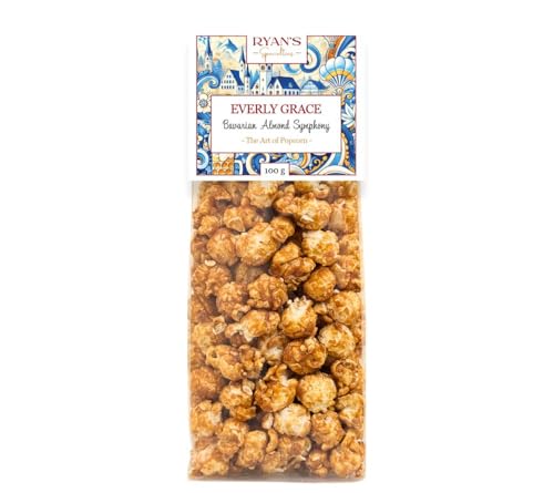 Everly Grace Popcorn – Bavarian Almond Symphony, 100 g – Popcorn-Tüten mit Karamell und gebrannten Mandeln aus unserer Manufaktur in Augsburg, Deutschland von Everly Grace