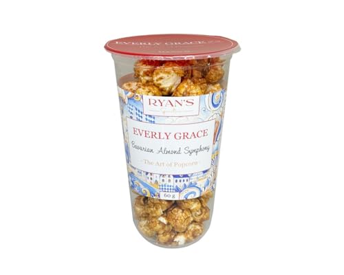 Everly Grace Popcorn – Bavarian Almond Symphony, 60 g – Popcorn-Becher mit Karamell und gebrannten Mandeln aus unserer Manufaktur in Augsburg, Deutschland von Everly Grace