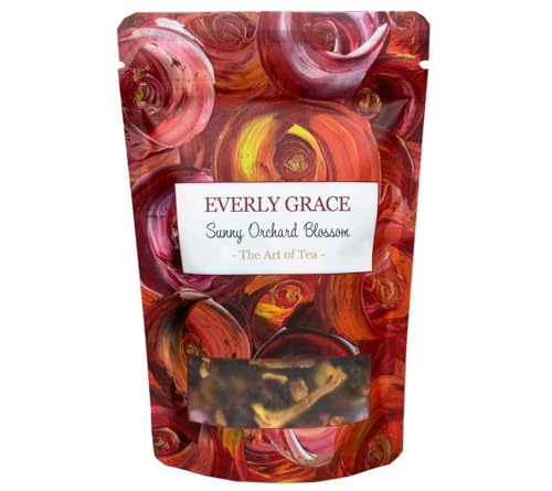 Everly Grace Sunny Orchard Blossom – Bio-Früchtetee ohne Koffein, 100 g – Mit Weinbeeren, Cranberries, Apfel, Ananas und Kürbis – Handgefertigt in kleinen Chargen in Augsburg von Everly Grace