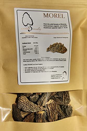 MORCHELPILZE – deine Spezialkappen (2-6 cm) - KEINE Schwänze - Handgepflückt, sonnengetrocknet (30) von RYMARQUE