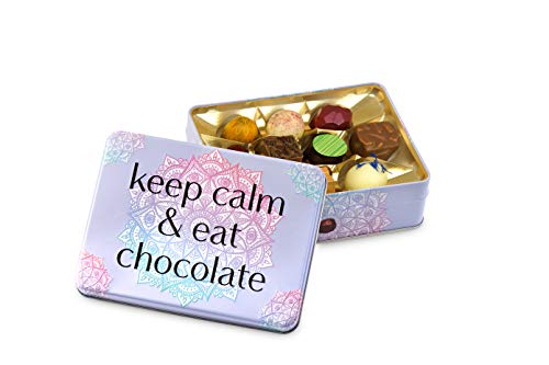 Präsentdose "keep calm and eat chocolate" 125g, Manufakturqualität!, handgefertigt von den Konditoren der Confiserie Rabbel...für ein Lächeln mehr am Tag von Rabbel
