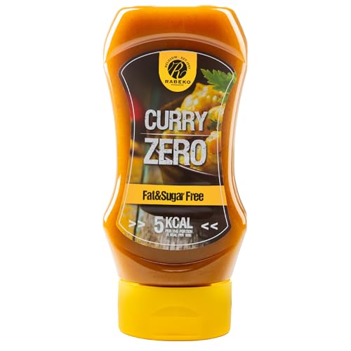 Rabeko Zero Sauce - Curry, 1 x 350ml ohne Zucker & wenig Fett - gesunde Low Carb Produkte kalorienreduziert fettreduziert für Salat, Frites,Burger,Grill - Gluten und Laktosefrei von Rabeko Products