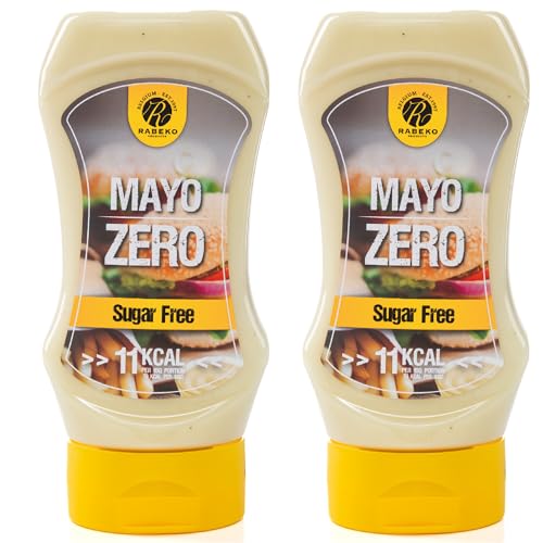 Rabeko Zero Sauce - Mayo, 2 x 350ml ohne Zucker & wenig Fett - gesunde Low Carb Produkte kalorienreduziert fettreduziert für Salat, Pommes Frites, Burger, Grill - Gluten und Laktosefrei von Rabeko Products