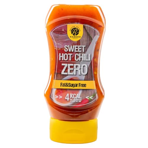Rabeko Zero Sauce - Süßes scharfes Chili,1 x 350ml ohne Zucker & wenig Fett - gesunde Low Carb Produkte kalorienreduziert fettreduziert für Salat,Pommes Frites,Burger,Grill - Gluten und Laktosefrei von Rabeko Products