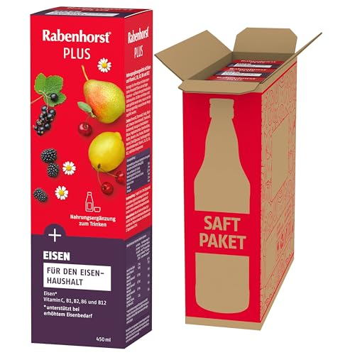 RABENHORST Eisen Plus 3er Pack (3 x 450 ml) - Nahrungsergänzungsmittel mit Eisen und Vitaminen von Rabenhorst