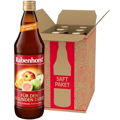 RABENHORST Für den gesunden Durst 6er Pack (6 x 700 ml). Fruchtig-frischer Mehrfruchtsaft aus Äpfeln, Orangen und Guaven von Rabenhorst