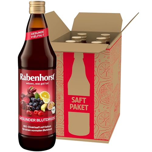 RABENHORST Gesunder Blutdruck BIO 6er Pack (6 x 700 ml) - Rote Bete-Mehrfruchtsaft mit Kalium für einen normalen Blutdruck von Rabenhorst