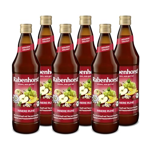 RABENHORST Innere Ruhe BIO, 6er Pack (6 x 700 ml) - Bio-Mehrfruchtsaft mit Kamillen-Melissen-Passionsblumenkrauttee von Rabenhorst