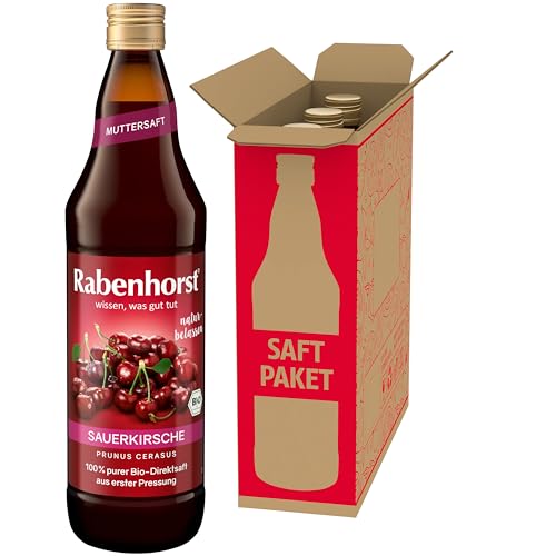 RABENHORST Sauerkirsche Muttersaft BIO, 3er Pack (3 x 700 ml) - 100% purer Sauerkirsch-Direktsaft aus erster Pressung von Rabenhorst