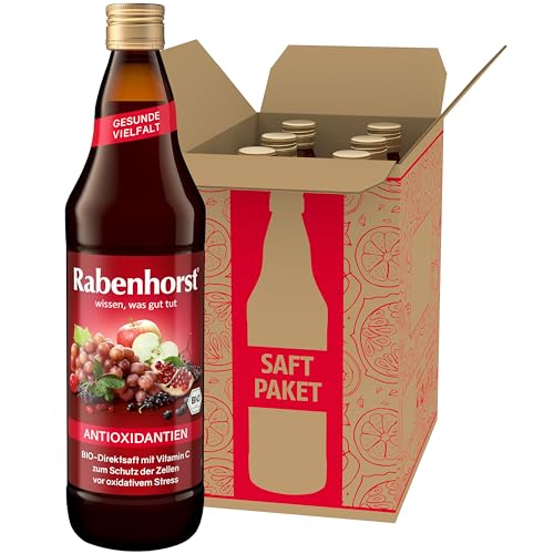 RABENHORST Antioxidantien BIO 6er Pack (6 x 700 ml). 100 % Bio-Direktsaft mit natürlichem Vitamin C zum Schutz der Zellen vor oxidativem Stress von Rabenhorst