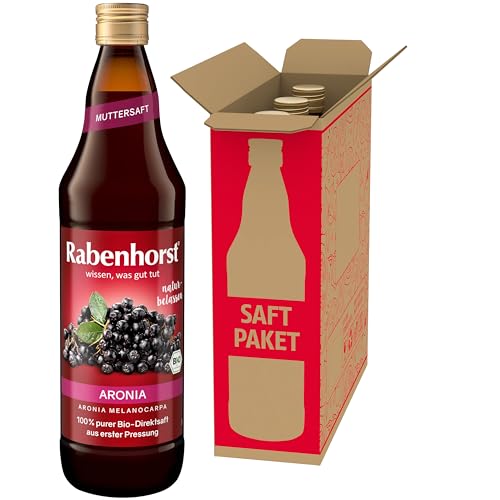 RABENHORST Aronia Muttersaft BIO 3er Pack (3 x 700 ml) - 100 % purer Aronia-Direktsaft aus erster Pressung von Rabenhorst