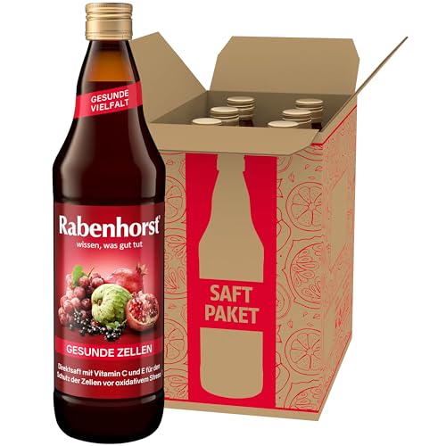 RABENHORST Gesunde Zellen 6er Pack (6 x 700 ml) - Mehrfruchtsaft mit Vitamin C, E, Traubenkern-Extrakt und entkoffeiniertem Grüntee-Extrakt von Rabenhorst