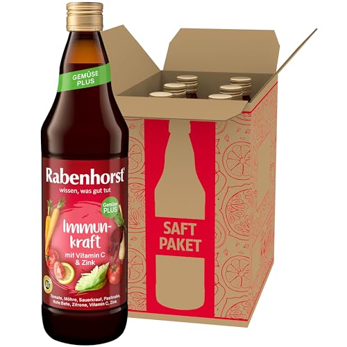 RABENHORST Immunkraft 6er Pack (6 x700 ml) - Harmonisch komponierter Gemüsesaft mit Zink und Vitamin C von Rabenhorst