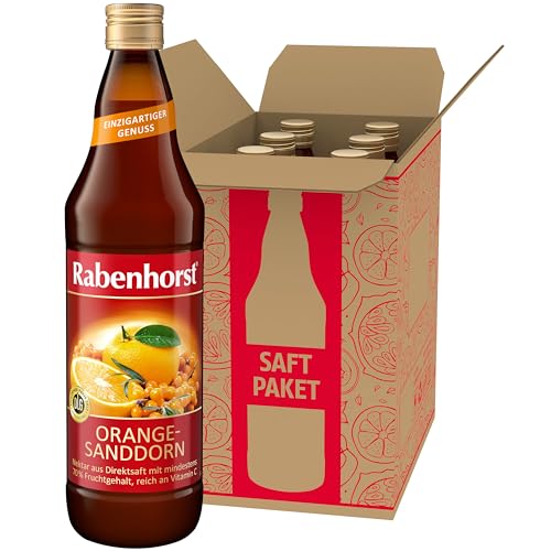 RABENHORST Orange-Sanddorn-Nektar 6er Pack (6 x 700 ml) - Fruchtiger Nektar mit mindestens 70 % Fruchtgehalt und natürlichem Vitamin C von Rabenhorst