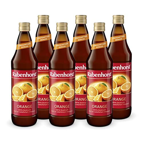 RABENHORST Orange 6er Pack (6 x 700 ml). Veganer Orangensaft mit natürlichem Vitamin C von Rabenhorst