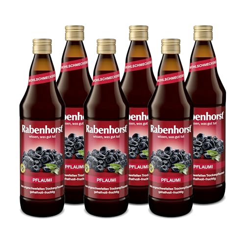 RABENHORST Pflaumi 6er Pack (6 x 700 ml). Fruchtiges Pflaumen-Getränk aus ungeschwefelten Trockenpflaumen von Rabenhorst