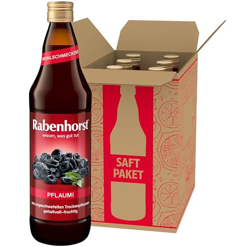 RABENHORST Pflaumi 6er Pack (6 x 700 ml). Fruchtiges Pflaumen-Getränk aus ungeschwefelten Trockenpflaumen von Rabenhorst