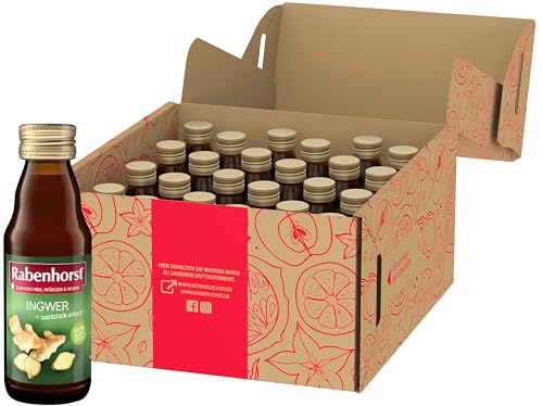 RABENHORST Ingwer BIO MINI 24er Pack (24 x 125 ml). Kochen mit dem Ingwer-Würzsaft - 100% purer Bio-Direktsaft aus erster Pressung von Rabenhorst