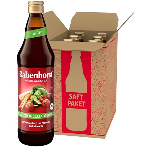 RABENHORST Traditionelles Gemüse BIO 6er Pack (6 x 700ml) - Hochwertiger Gemüsesaft aus verschiedenen Gemüsesorten von Rabenhorst