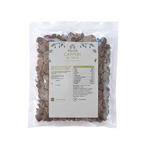 RACILIA Bio Mittelgroße Kapern in Salz Von der Insel Salina - Sizilianische Salina Kapern Handwerkskunst 100% Italienisch - Glutenfrei 250g RACILIA Bio Mittelgroße Kapern in Salz Von der Insel Salina - Sizilianische Salina Kapern Handwerkskunst 100% Italienisch - Glutenfrei 250g von Racilia