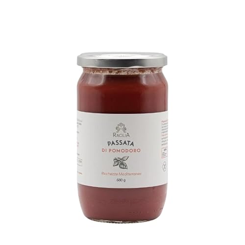 Kirschtomatenpüree, Piccadilly und Siccagno - 100% sizilianische Tomaten, ohne Farbstoffe, Konservierungsstoffe, Verdickungsmittel - Traditionelles Sizilianisches Rezept - 680g von Racilia