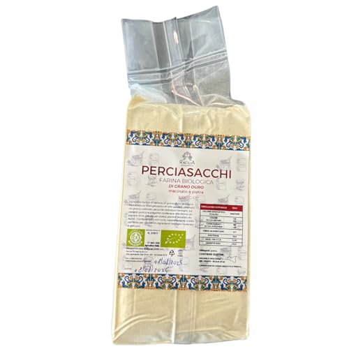 RACILIA Bio-Hartweizengrießmehl Perciasacchi – 100% Sizilianisches und Biologisches Urgetreide – Reich an Ballaststoffen und Proteinen (Packung mit 1) von Racilia