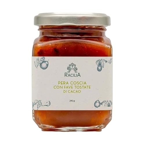 RACILIA Coscia-Birnenmarmelade mit Gerösteten Kakaobohnen - 100% Italienische Früchte, Glutenfrei, ohne Konservierungsstoffe, Sizilianische - 240g RACILIA Coscia-Birnenmarmelade mit Gerösteten Kakaobohnen - 100% Italienische Früchte, Glutenfrei, ohne Konservierungsstoffe, Sizilianische - 240g von Racilia