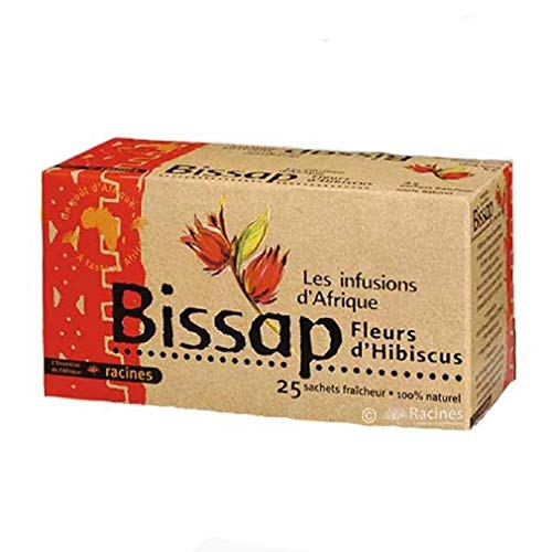 [ INFUSION 100% BISSAP ] Set mit 2 Bissap Infusionsboxen | Hibiscus Blumen Tee - Karkade | 100% natürlich | 2 x 25 filterbeutel von 1,6 g von Racines