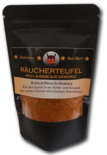 Räucherteufel Schichtfleisch-Gewürz 90g, Grill Gewürz, Gewürzmischung, Barbecue Rub, BBQ-Marinade von Räucherteufel