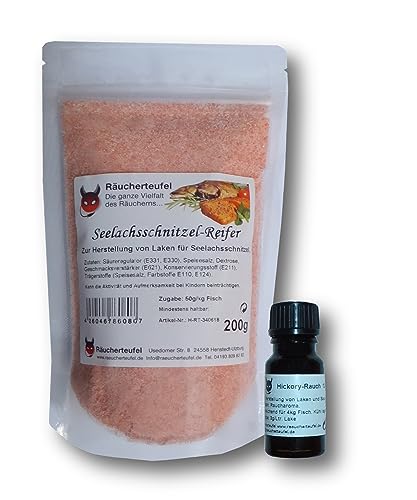 FVLFIL Räucherteufel Seelachsschnitzel-Gewürz/Reifer 200g inkl. Hickory Rauch, flüssig 12ml (Konzentrat) von Räucherteufel