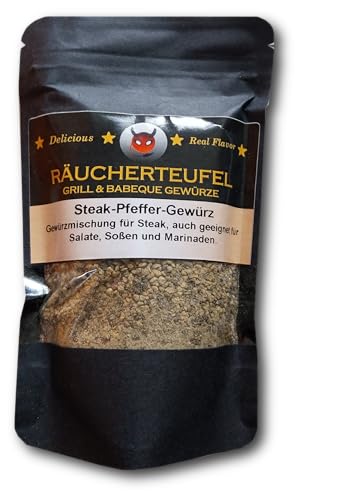 Räucherteufel Steak-Pfeffer Gewürz 90g, Grill Gewürz, Räuchergewürz, Barbecue Rub, BBQ-Marinade von Räucherteufel