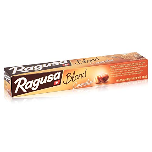 Ragusa Blond Geschenkpackung 400g Weiße Schokolade mit charaktervollem, karamellartigem Geschmack und ganzen Haselnüssen Original Schweizer Schokolade (1 x 400g) von Ragusa