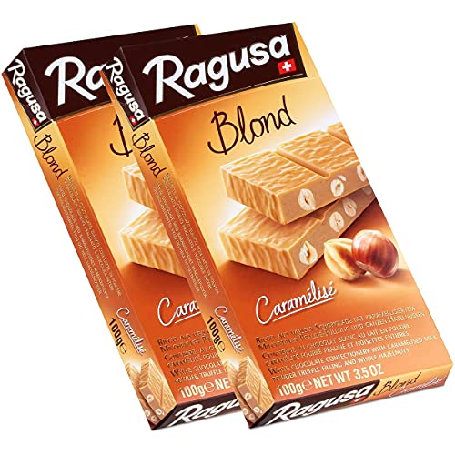 Ragusa Blond Caramélisé weisse Schokolade mit Haselnüssen 100g (2er Pack) von Ragusa