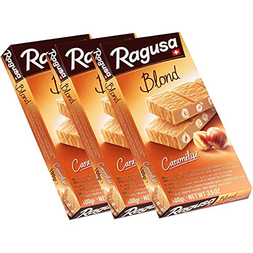 Ragusa Blond Caramélisé weisse Schokolade mit Haselnüssen 100g (3er Pack) von Ragusa