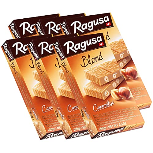 Ragusa Blond Caramélisé weisse Schokolade mit Haselnüssen 100g (6er Pack) von Ragusa
