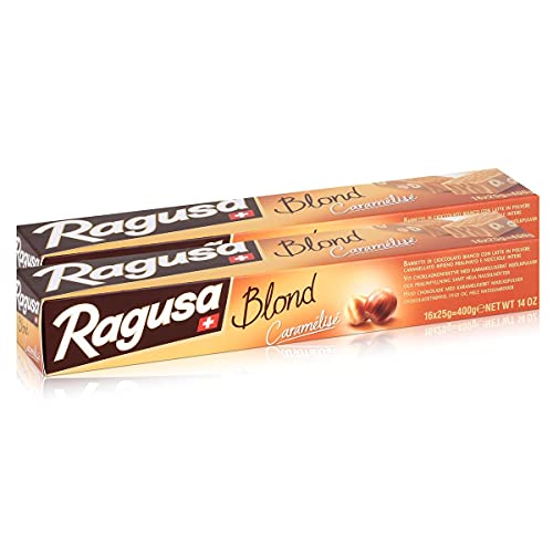 Ragusa Blond Caramélisé weisse Schokolade mit Haselnüssen 400g (2er Pack) von Ragusa