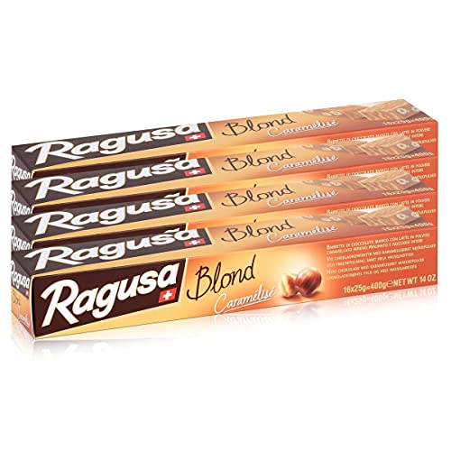 Ragusa Blond Caramélisé weisse Schokolade mit Haselnüssen 400g (4er Pack) von Ragusa