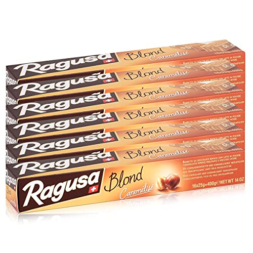 Ragusa Blond Caramélisé weisse Schokolade mit Haselnüssen 400g (6er Pack) von Ragusa