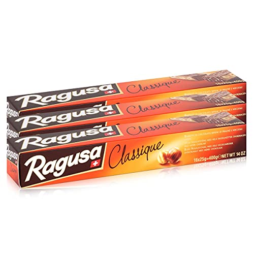 Ragusa Classique Schokolade-Riegel mit ganzen Haselnüssen 400g (3er Pack) von Ragusa