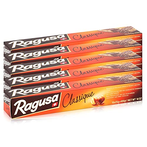 Ragusa Classique Schokolade-Riegel mit ganzen Haselnüssen 400g (5er Pack) von Ragusa