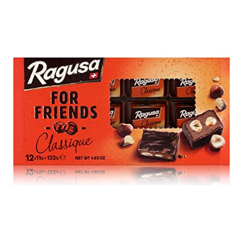 Ragusa For Friends Classique 132g – Pralinen aus Schokolade mit Praliné Füllung und ganzen Haselnüssen – Original Schweizer Schokolade (1 x 132g) von Ragusa