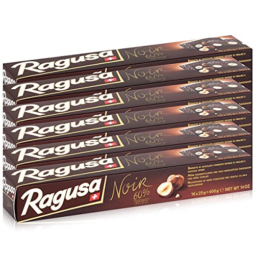 Ragusa Noir 60% dunkle Schokolade mit ganzen Haselnüssen 400g (6er Pack) von Ragusa